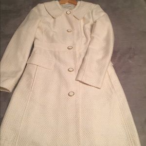 Banana Republic Cream Textured Jacket/Coat Sz S